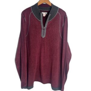 Carbon2Cobalt Color Block 1/4 Zip Long Sleeve Cotton Pullover Size XL